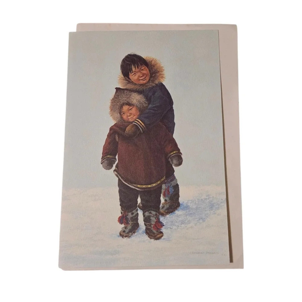 Dorothy Francis Ulik's Little Brother Inuit Art Greeting Card Lithograph DF-27